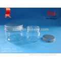 clear PET facial cream container, 60ml 100ml 120ml plastic cosmetic jar, plastic jar with aluminum cap